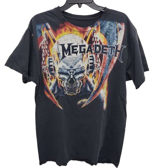 Vintage Other - Megadeth Vintage 90s Y2K Black Heavy Distressed Metal Band Grail Tee Unisex L